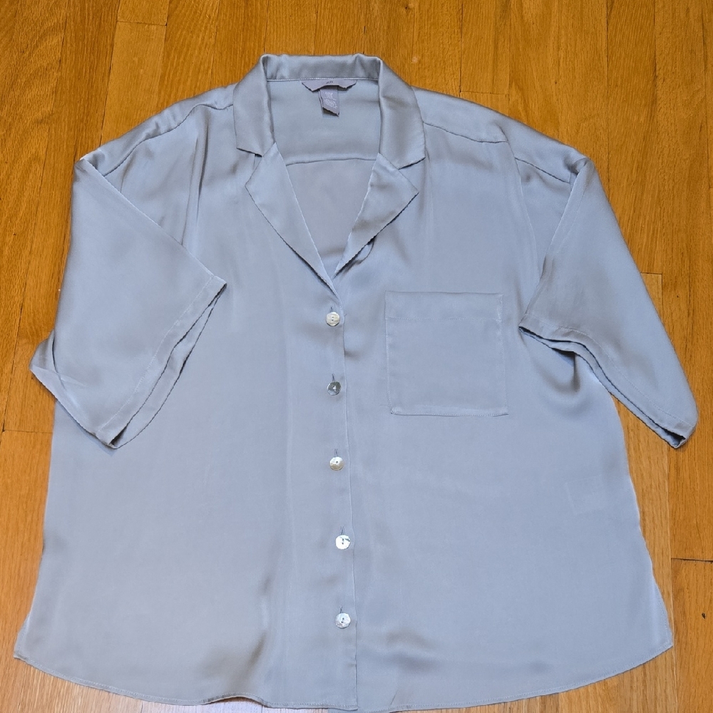 H&M Loose-Fit Satin “Resort” Shirt